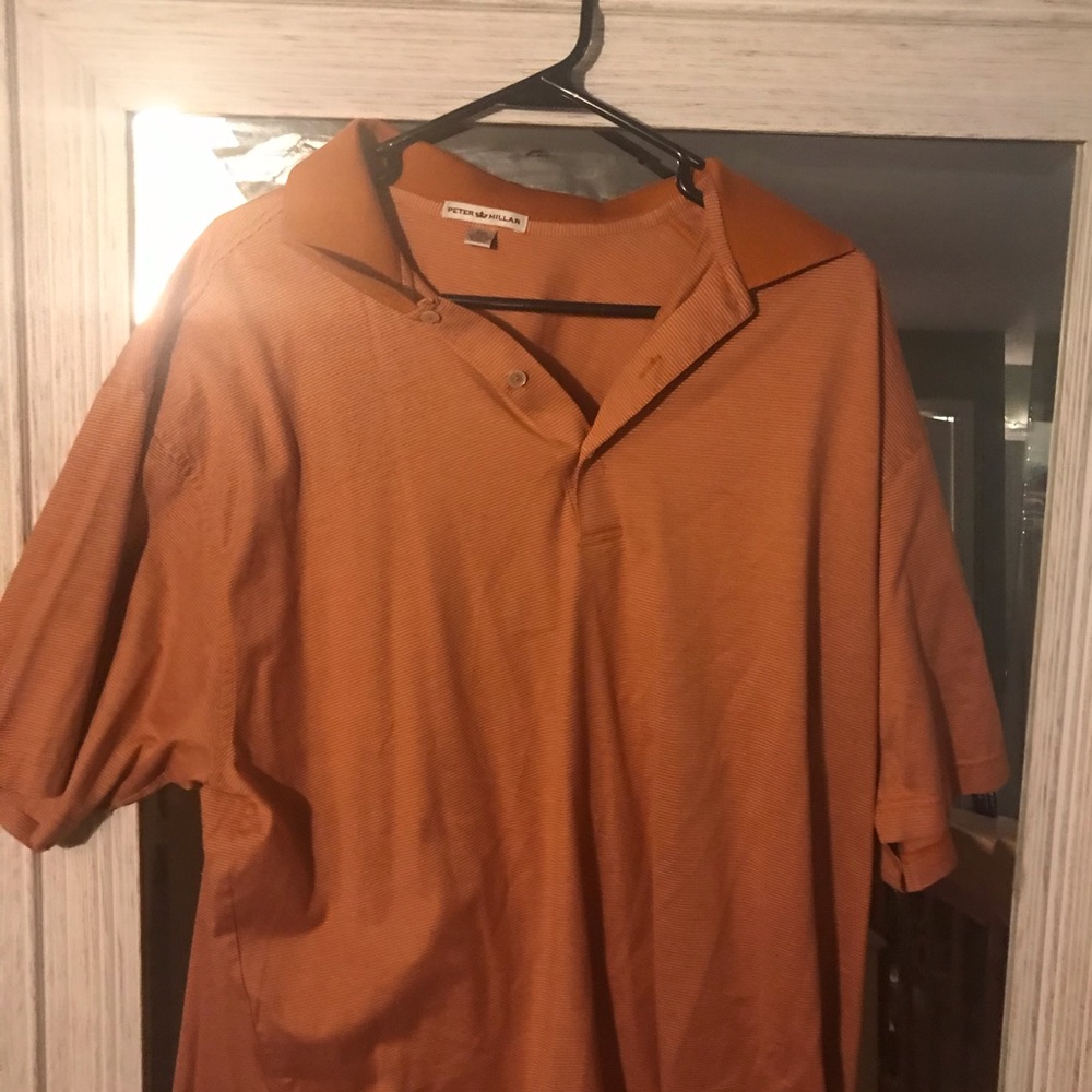 Orange button up T-shirt 2XL